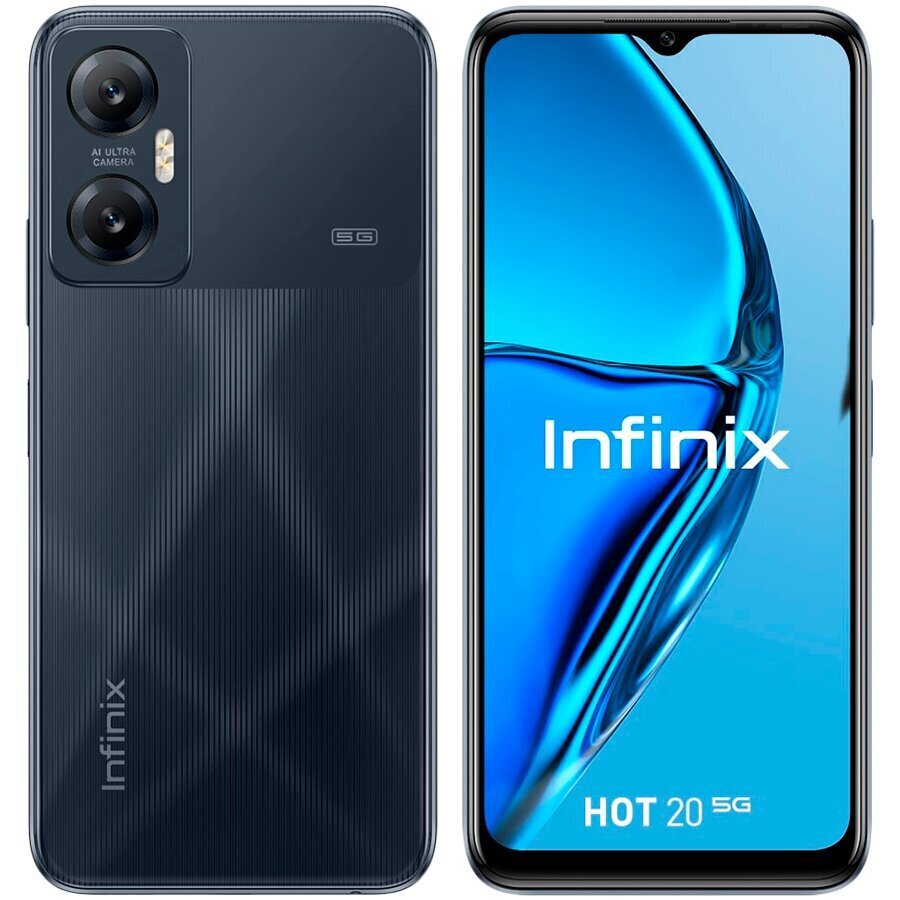 Телефон INFINIX Hot 20 5G Dual SIM 4/128GB, Racing Black цена | kaup24.ee