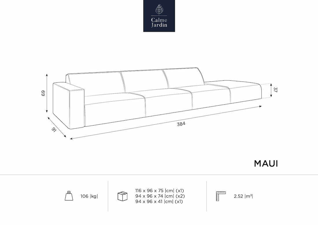 Moodul-välidiivan Calme Jardin Maui, hall hind ja info | Aiatoolid | kaup24.ee