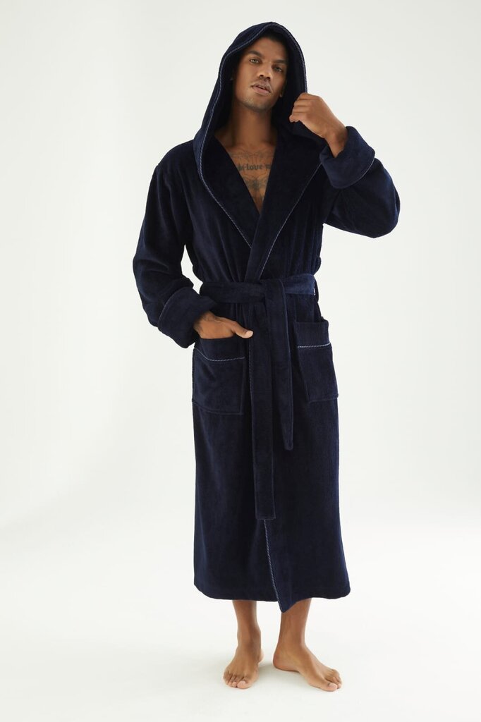 Meeste hommikumantel kapuutsiga PH-7230, sinine цена и информация | Meeste hommikumantlid, pidžaamad | kaup24.ee