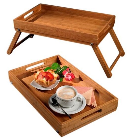 Bambusest lahtikäiv kandik-laud, 44 x 27 x 5 cm hind ja info | Lauanõud ja kööginõud | kaup24.ee