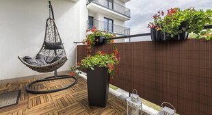 Rõdu/terrassi päikesekaitse - vari Plast PVC, 1,4 x 5 m Pruun hind ja info | Päikesevarjud, markiisid ja alused | kaup24.ee