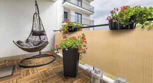 Rõdu/terrassi päikesekaitse - vari Plast PVC, 1,4 x 5 m bambuse värv hind ja info | Päikesevarjud, markiisid ja alused | kaup24.ee