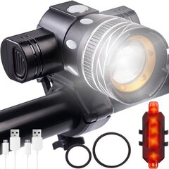 Велосипедный фонарь T6 USB + задний фонарь цена и информация | Велосипедные фонари, отражатели | kaup24.ee