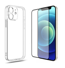 Protection set Apple iPhone 12 mini - Crystal Clear Hard case and 5D tempered glass, selge hind ja info | Telefoni kaaned, ümbrised | kaup24.ee