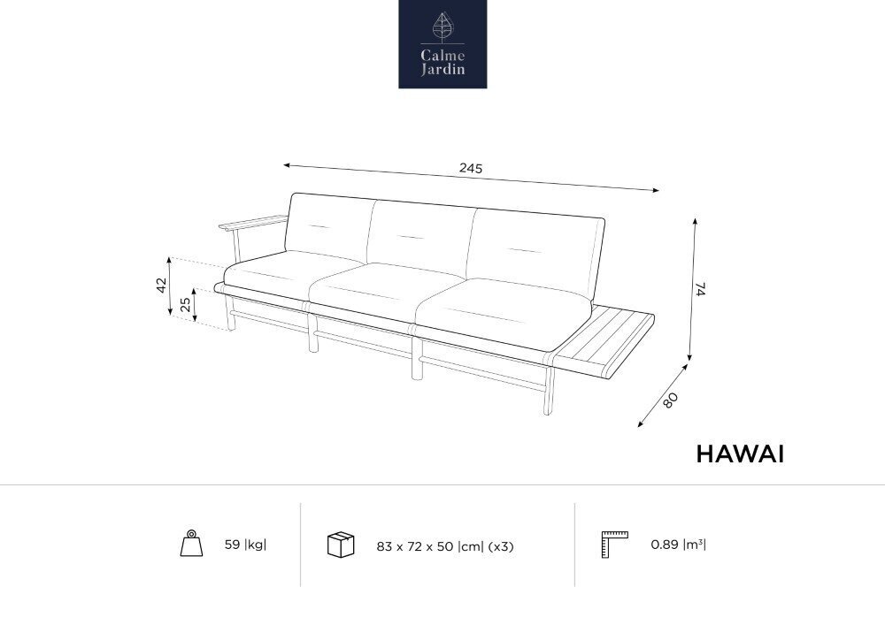 Välidiivan Calme Jardin Hawai, sinine цена и информация | Aiatoolid | kaup24.ee