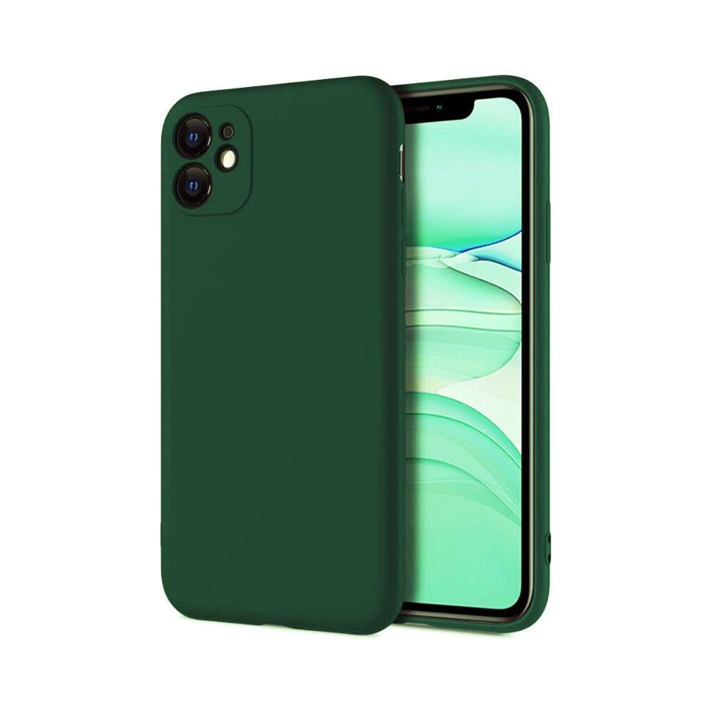 iPhone 11 Pro (5,8″) silikoonümbris – Tumeroheline цена и информация | Telefoni kaaned, ümbrised | kaup24.ee