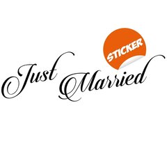 "Just Married" must vinüülist auto- või seinakleebise sise- või autokaunistus pulmadeks - 100 x 33 cm цена и информация | Декоративные наклейки | kaup24.ee