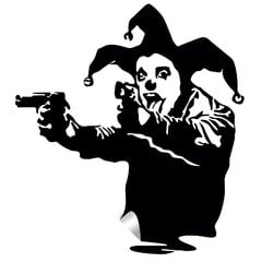 Виниловая наклейка на стену Banksy Джокер с оружием Декор интерьера - 100 х 91 см цена и информация | Декоративные наклейки | kaup24.ee