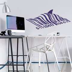 Violetne vinüülist seinakleebis Shark – vöötkoodiga sisekujundus – 120 x 53 cm hind ja info | Seinakleebised | kaup24.ee