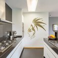 Kuldvärvi vinüülist seinakleebis Hummingbird – 100 x 86 cm