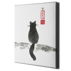 Seinale trükitud lõuend Jaapani kass- 40 x 60 cm цена и информация | Декоративные наклейки | kaup24.ee