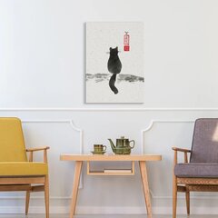 Seinale trükitud lõuend Jaapani kass- 40 x 60 cm hind ja info | Seinakleebised | kaup24.ee
