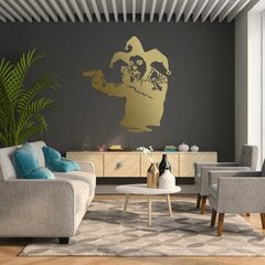 Виниловая золотая наклейка на стену Banksy Джокер с оружием Декор интерьера - 100 х 91 см цена и информация | Декоративные наклейки | kaup24.ee