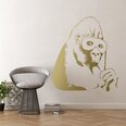 Виниловая золотая наклейка на стену Banksy горилла в маске Декор интерьера - 53 х 60 см