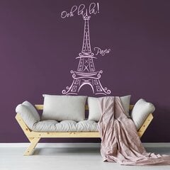 Виниловая розовая наклейка на стену Эйфелева Башня Париж Французский декор интерьера - 120 х 53 см цена и информация | Декоративные наклейки | kaup24.ee
