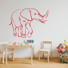 Vinüülpunane seinakleebis armas Safari Elephant sisekujundus – 140 x 101 cm hind ja info | Seinakleebised | kaup24.ee