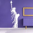 Виниловая белая наклейка на стену Статуя Свободы Нью-Йорк Декор интерьера - 180 х 63 см