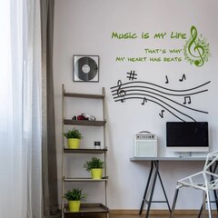 Vinüülroheline seinakleebis muusikaline inspireeriv kiri Treble Clef sisekujundus – 60–25 cm hind ja info | Seinakleebised | kaup24.ee