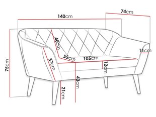 Диван JIMENA 2-Manila 35 цена и информация | Диваны | kaup24.ee