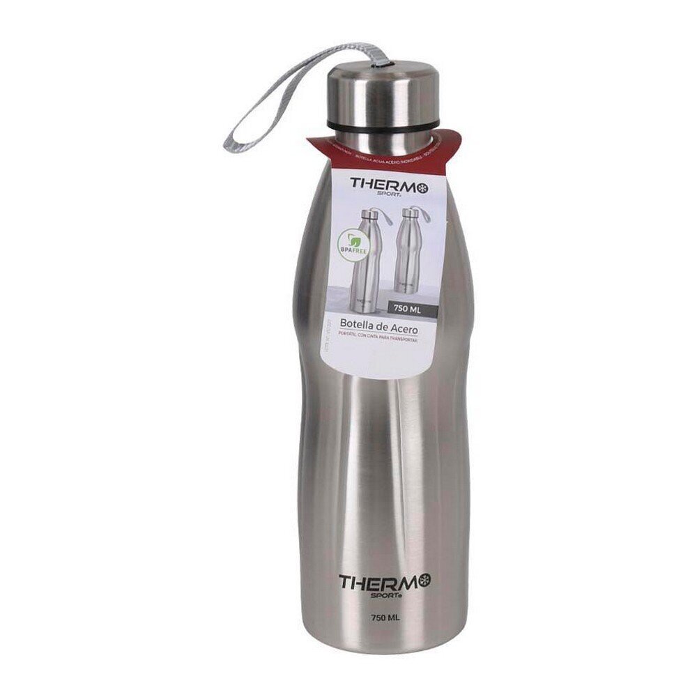 Termopudel ThermoSport Hõbedane Teras (750 ml) hind ja info | Joogipudelid | kaup24.ee