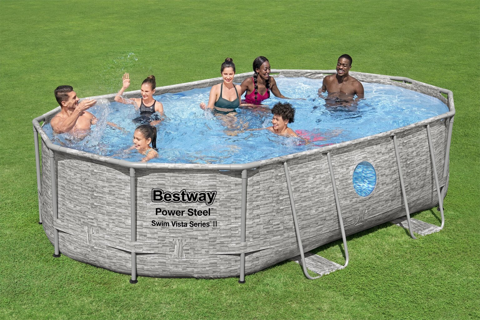 Ovaalne bassein Bestway Power Steel Swim Vista, 488x305cm цена и информация | Basseinid | kaup24.ee