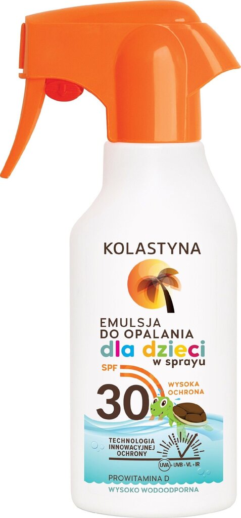 Päikesekaitsesprei lastele Kolastyna SPF 30, 200 ml цена и информация | Päikesekreemid | kaup24.ee