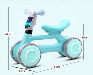 Балансировочный велосипед Aoli со световыми и звуковыми эффектами, зеленый цена и информация | Балансировочные велосипеды | kaup24.ee