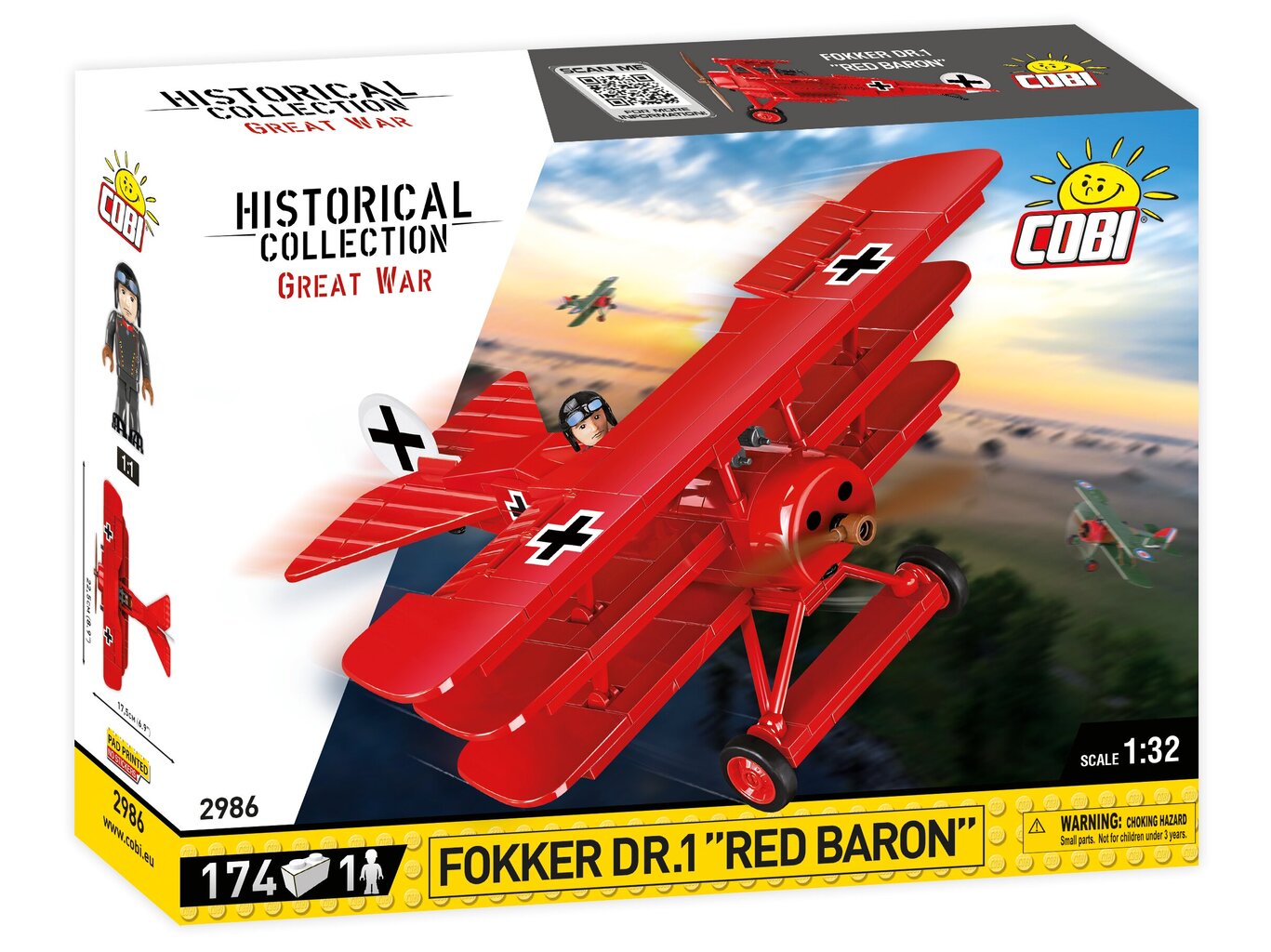 COBI - Plastkonstruktorid Fokker Dr.1 Red Baron, 1/32, 2986 hind ja info | Klotsid ja konstruktorid | kaup24.ee