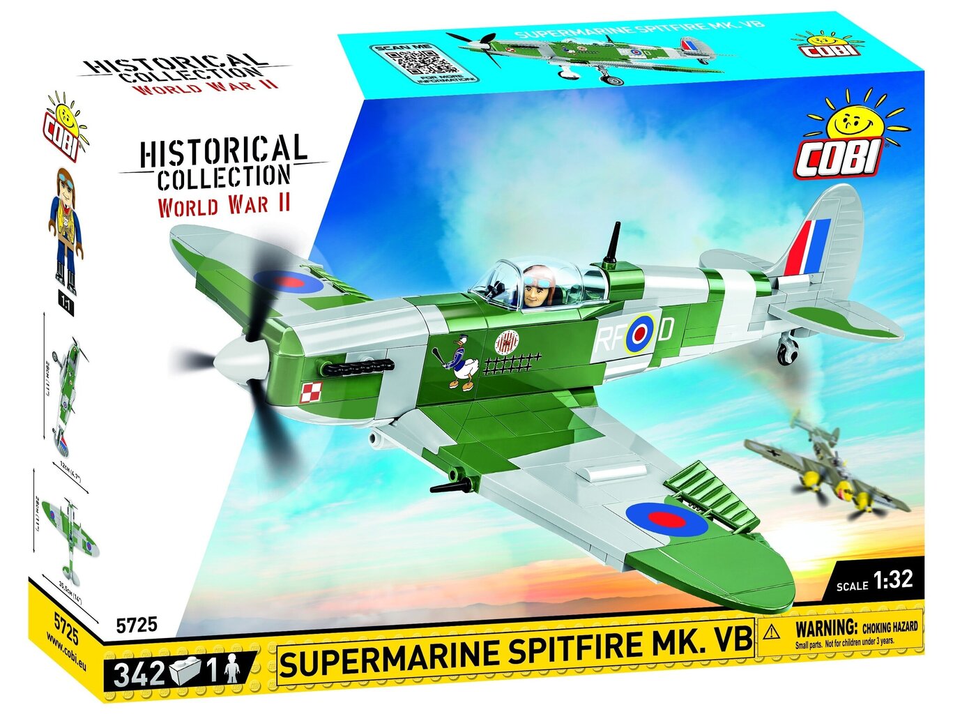 COBI - Plastkonstruktorid Supermarine Spitfire Mk.VB, 1/32, 5725 цена и информация | Klotsid ja konstruktorid | kaup24.ee