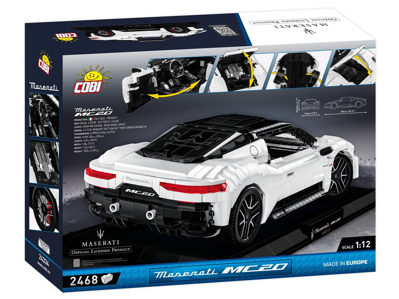 COBI - Plastkonstruktorid Maserati MC20 - Executive Edition, 1/12, 24334 hind ja info | Klotsid ja konstruktorid | kaup24.ee