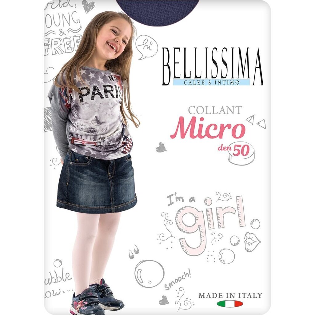 Tüdrukute sukkpüksid Micro 50 blu цена и информация | Tüdrukute sukkpüksid ja sokid | kaup24.ee