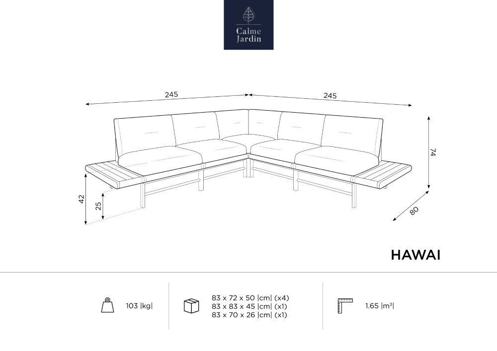 Välidiivan Calme Jardin Hawai, hall цена и информация | Aiatoolid | kaup24.ee