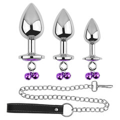 Anaaltapid keti ja jalutusrihmaga Anal Plug Set 3 tk цена и информация | Анальные игрушки | kaup24.ee