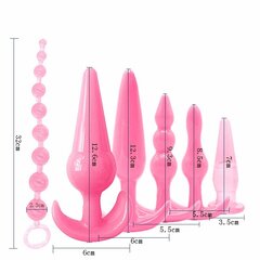 Набор анальных пробок 6 шт Черный цена и информация | Анальные игрушки | kaup24.ee