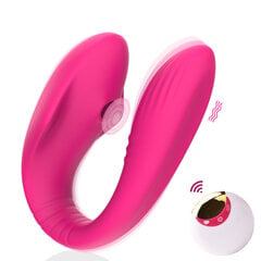 Klitoristimulaator koos imemis- ja vibratsioonirežiimidega koos kaugjuhtimis puldiga цена и информация | Вибраторы | kaup24.ee