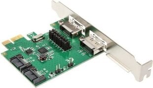 InLine PCIe x1 na 2 x SATA 6G / 2x eSATA 6G (76696B) hind ja info | Regulaatorid | kaup24.ee