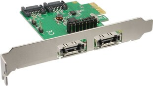 InLine PCIe x1 na 2 x SATA 6G / 2x eSATA 6G (76696B) цена и информация | Регуляторы | kaup24.ee