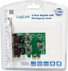 LogiLink 2-port Gigabit LAN PCIe (PC0075) hind ja info | Regulaatorid | kaup24.ee