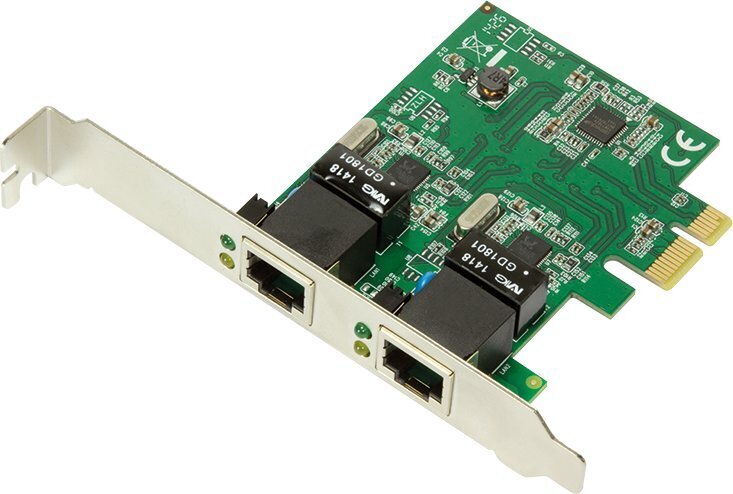 LogiLink 2-port Gigabit LAN PCIe (PC0075) цена и информация | Regulaatorid | kaup24.ee