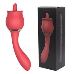 2-in-1 Rose Vibrator koos limpsimisrežiimiga – punane hind ja info | Vibraatorid | kaup24.ee