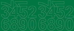 Наклейки Цифры, зеленые 8 сантиметр, самоклеящиеся, глянцевые цена и информация | Аппликации, декорации, наклейки | kaup24.ee