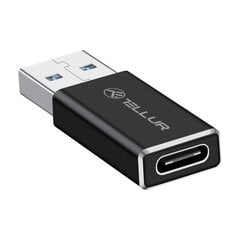 Переходник Tellur USB-A на USB-C M/F цена и информация | Адаптеры и USB-hub | kaup24.ee