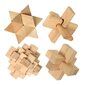 Mõistatus - puidust 4 geomeetrilise figuuriga puslet Brain Twister hind ja info | Lauamängud ja mõistatused | kaup24.ee