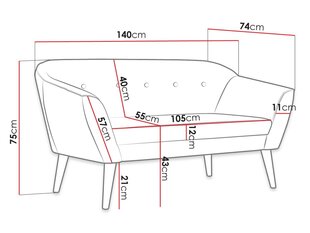 Диван MERULO 2-Manila 35 цена и информация | Диваны | kaup24.ee
