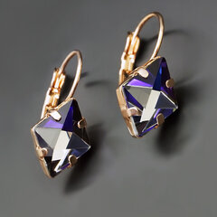 Swarovski kristallidega kaunistatud kõrvarõngad Crystal Rhombus III Bermuda Blue цена и информация | Серьги | kaup24.ee