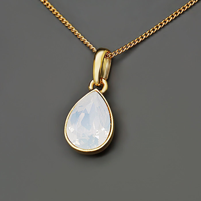 Swarovski kristallidega kaunistatud kaelakee DiamondSky Crystal Drop White Opal цена и информация | Kaelakeed | kaup24.ee