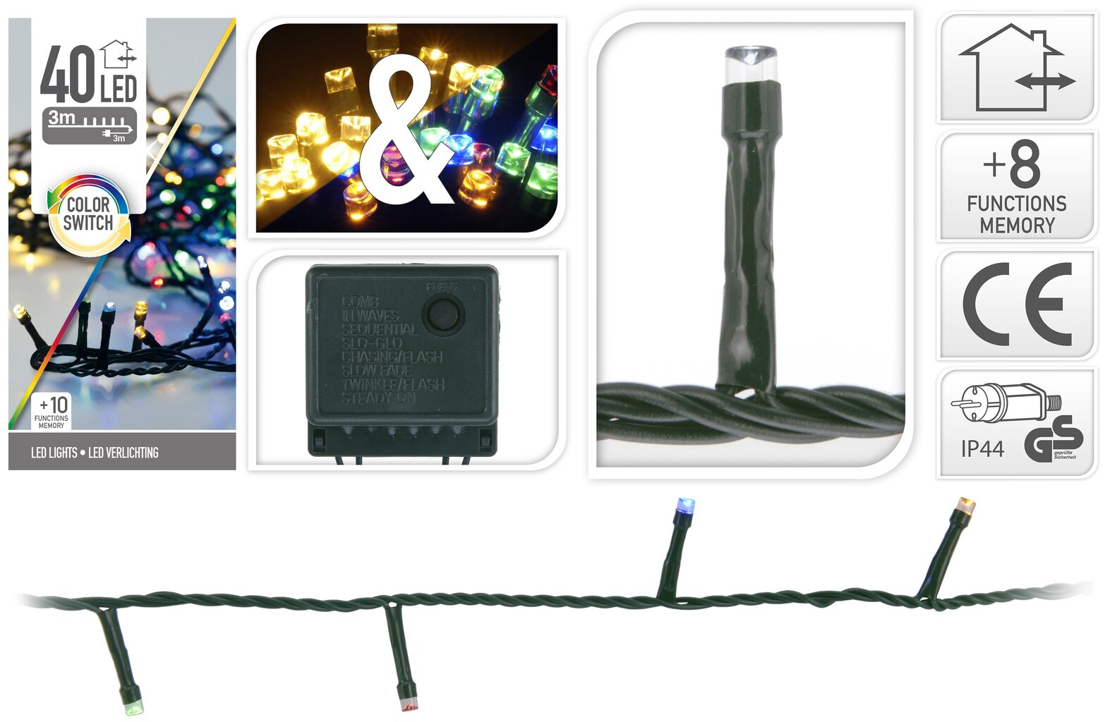 Jõulutulede valguskett, 40 LED цена и информация | Jõulutuled | kaup24.ee