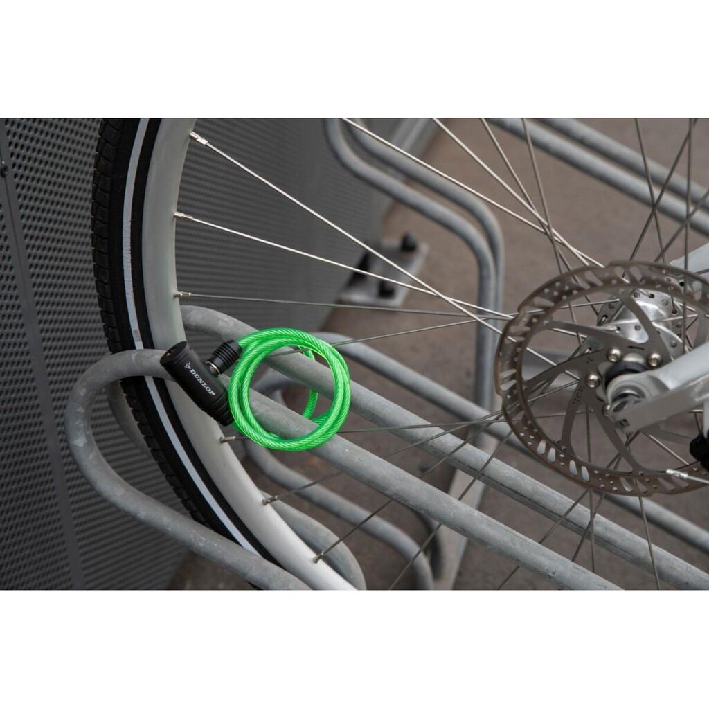 Dunlop jalgratta spiraallukk 0,6x90cm, roheline hind ja info | Rattalukud | kaup24.ee