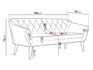 Диван JIMENA 3-Manila 19 цена и информация | Диваны | kaup24.ee