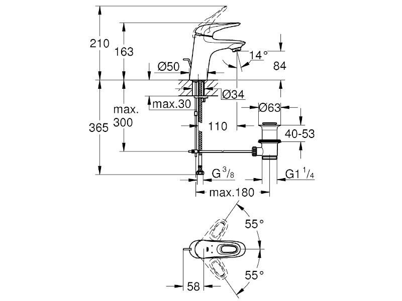 Termostaatsegisti Grohe Eurostyle New S, kroomitud, 33558003 hind ja info | Vannitoa segistid | kaup24.ee